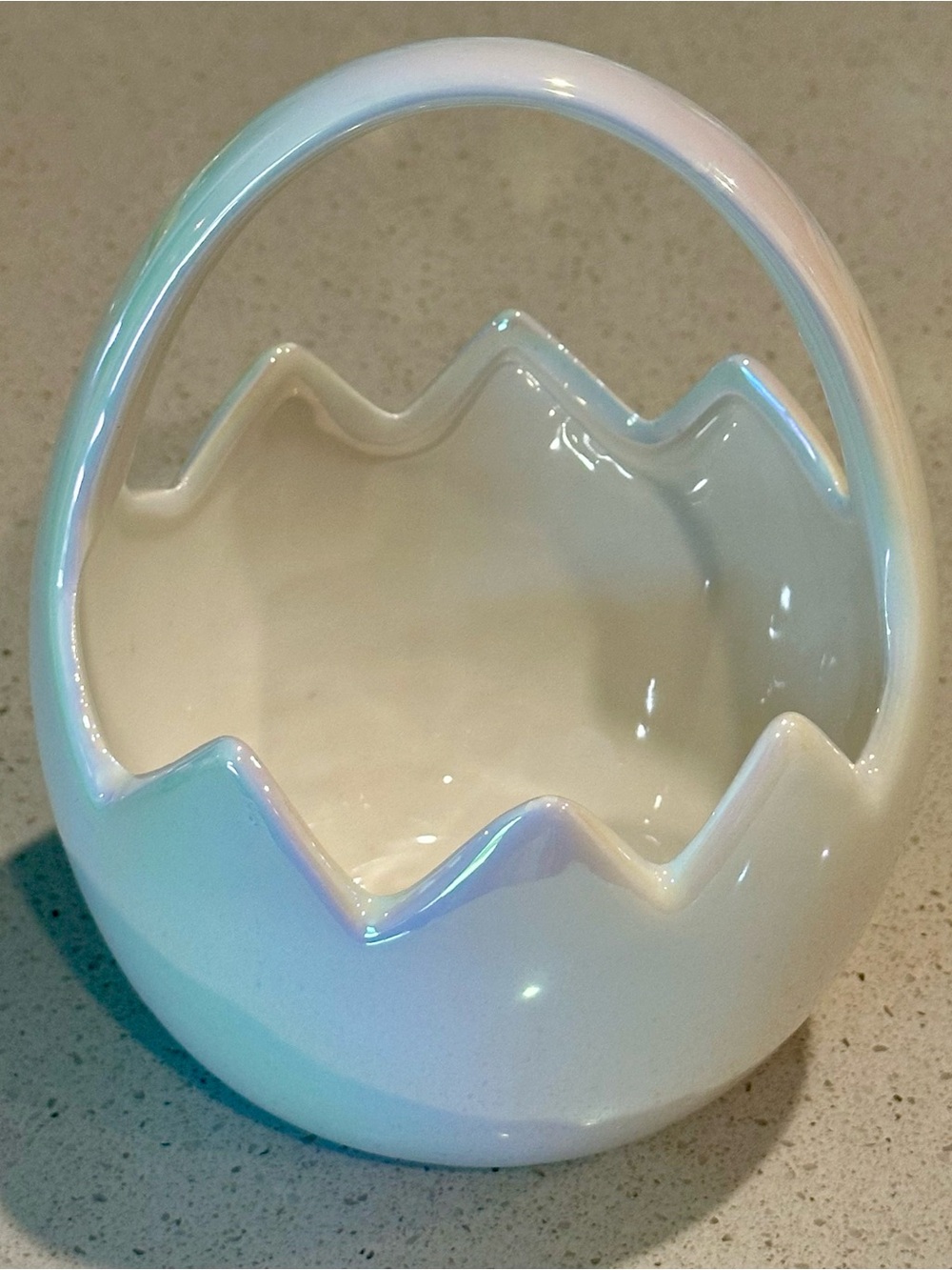 White Ceramic Egg Basket Decorative Bowl